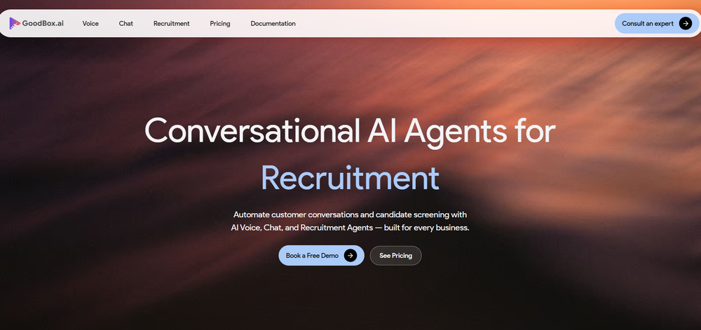 Homepage of GoodBox AI