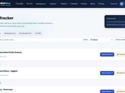 Portal Tracker — check off state and local vendor portals you're registered on across all 58 sites