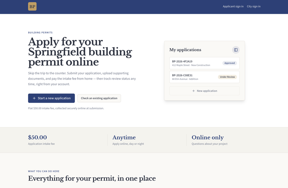 City Landing Page