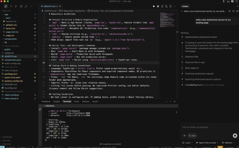 GPT‑5-Codex Screenshot 1