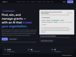 GrantCue homepage: find, win and manage grants