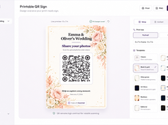 Create and customize printable QR signs for easy guest photo sharing.
