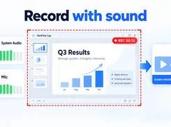 HanFlow Cap recording screen with system audio and microphone level indicators.