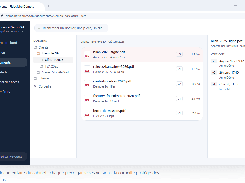 Helvedrive document-management screen showing a client folder tree, a list of PDF files with version labels and sizes, and a version-history panel.