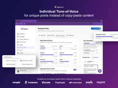 Every user has their own tone-of-voice settings, ensuring authentic posts instead of copy-paste content
