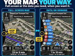 Full-screen truck navigation map
