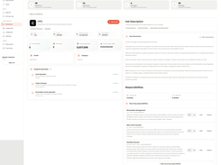 Holiday Workforce page for a CEO manager profile, showing workforce statistics, assigned specialists, job instructions, responsibilities, and recurring tasks.