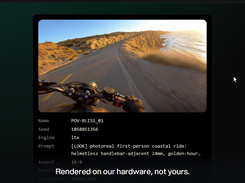 Rendered on our hardware, not yours.