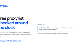 Keyless API for the free proxy list, also on GitHub