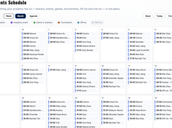 Coach Schedule: A weekly view of assigned lessons, student details, and lesson status to help coaches manage their day.