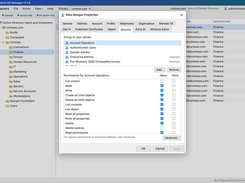 The Security tab: a full ACL editor with Allow and Deny per trustee and an Advanced dialog