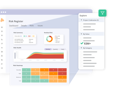 Hyperproof's Risk Register gives risk owners across every function and business unit one place to log their risks and treatment plans, instead of scattered spreadsheets that never quite reflect the current picture. Linking a control to a risk shows leadership exactly how much of that risk is already mitigated versus what's left as residual exposure, turning a vague sense of "we're handling it" into a measurable status. That visibility helps leadership decide where to focus mitigation efforts next, rather than treating every risk as equally urgent.
