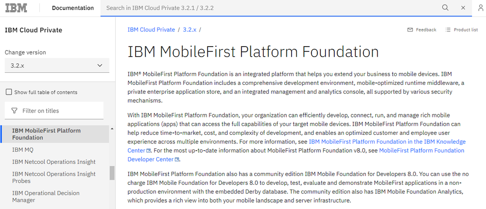 IBM MobileFirst Foundation Screenshot 1