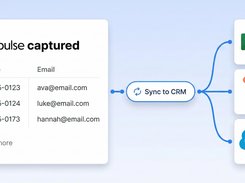 Diagram showing an Impulse-captured phone and email list syncing to Excel, HubSpot, and Salesforce.