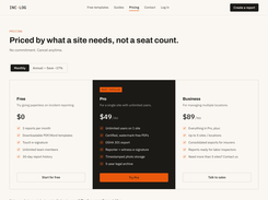 Pricing: free tier plus paid plans for single-site and multi-location teams
