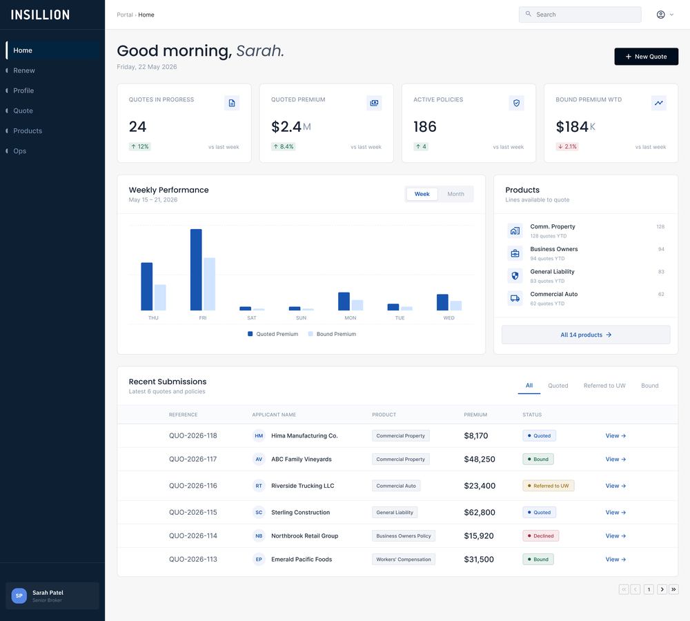 Insillion Dashboard