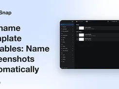 InSnap-branded graphic showing a dark asset library with screenshot, video, GIF, and steps filters plus tagged files.