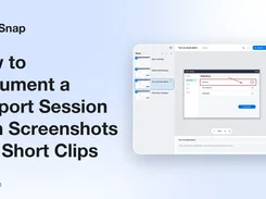 InSnap-branded graphic showing the InSnap step editor with a steps sidebar, a captured settings page, and annotation tools.