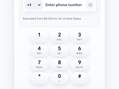 Country-level call cost estimate before dialing