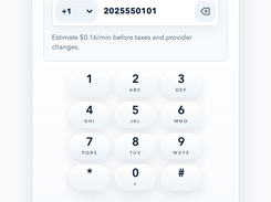 Number-specific call cost estimate before dialing