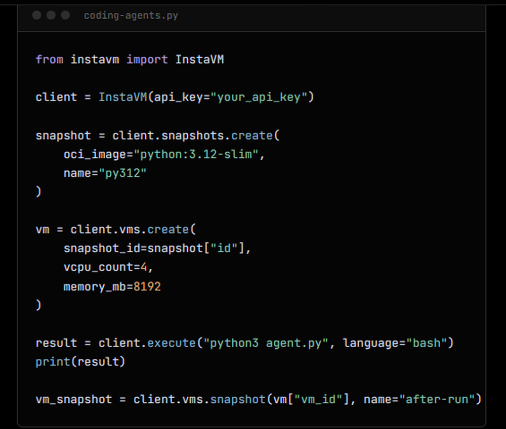 InstaVM Screenshot 1
