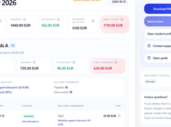 Student invoice: automatically calculated and explained