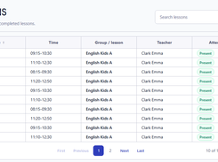 Student portal: each student's own lesson schedule and invoices