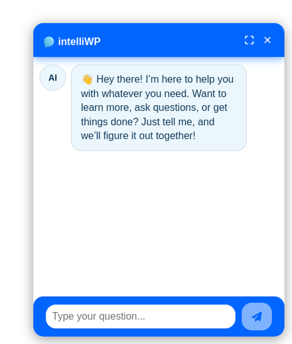 intelliWP interface
