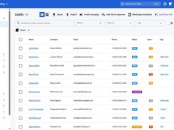 Leads with source, score and owner, created automatically from chats, forms and calls