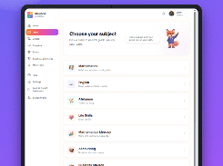 Learners pick from 11+ CAPS- and IEB-aligned subjects — Mathematics, English, Afrikaans, Physics, Chemistry, and more — in one scrollable list. Felix the AI tutor prompts the next step, so students move from subject choice to guided lessons without hesitation.