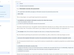 Guide chapter with requirements, explanations and to-dos - e.g. risk assessment