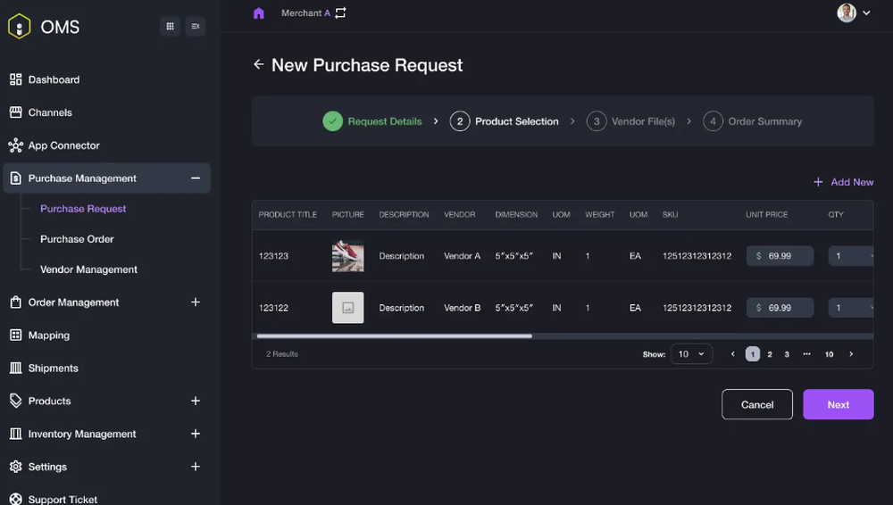 item OMS Screenshot 1