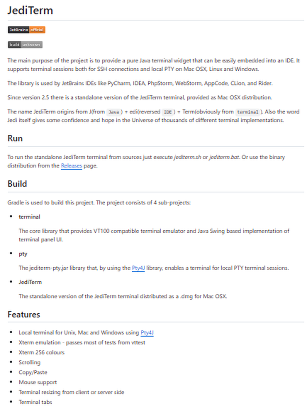 JediTerm Screenshot 1