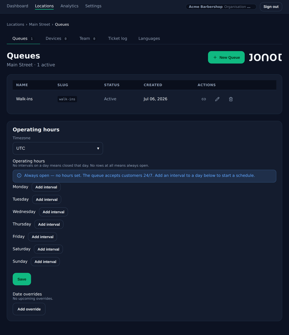 Create a queue with schedule