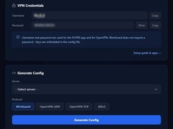 K1VPN Dashboard - Connections Screen