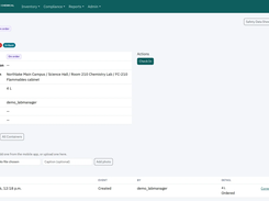 Container record: status, location, quantity, owner and full history for one bottle