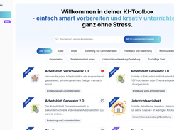 Teacher dashboard with over 120 AI assistants, grouped by category.