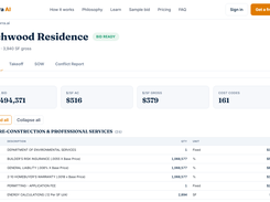 Sample bid: five documents for one custom home, viewable in the app