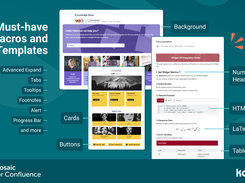 Mosaic for Confluence includes templates and macros for the most popular use cases