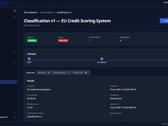 AI risk classification and assessment status (example data).