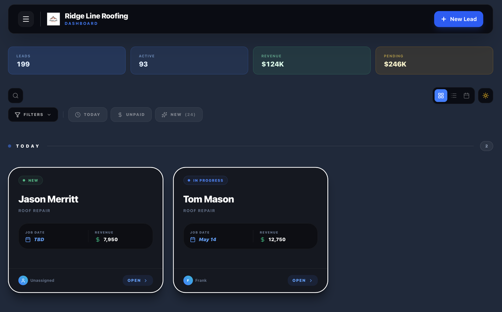 Lead2Project Dashboard