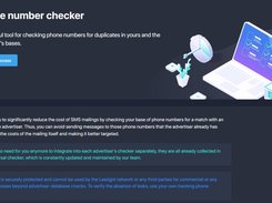 New useful tool for checking phone numbers for duplicates in yours and the advertiser's bases.
