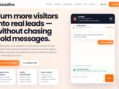 Leadfire sits neatly on your site, ready when visitors need help.