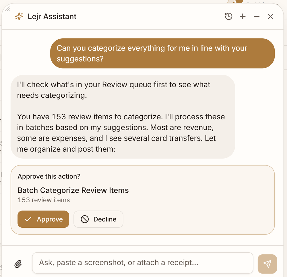 Categorize Everything using the Lejr Assistant