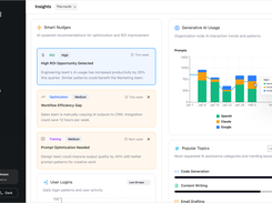 AI usage insights and audit: adoption, model selection, policy events, violations