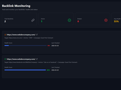 Real-time backlink monitoring and alert dashboard