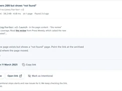 Expanded soft-404 link issue with referring page, remediation guidance, and archived-copy option.