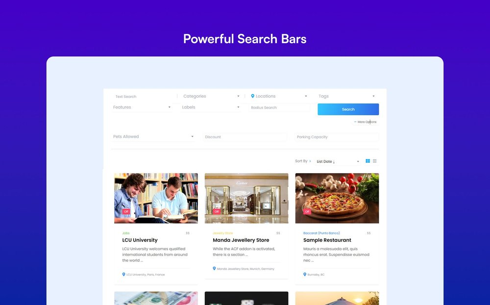 Powerful search forms