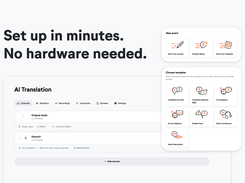 The LiveVoice admin dashboard. Create an event in a few clicks and add unlimited language channels. No hardware to install, no AV contractor needed. Built for event teams who want to run the show themselves.