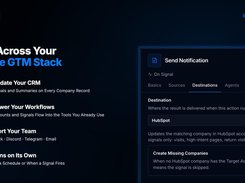 Act Across Your Entire GTM Stack: signals update your CRM, alert your team, and flow into the tools you already use.